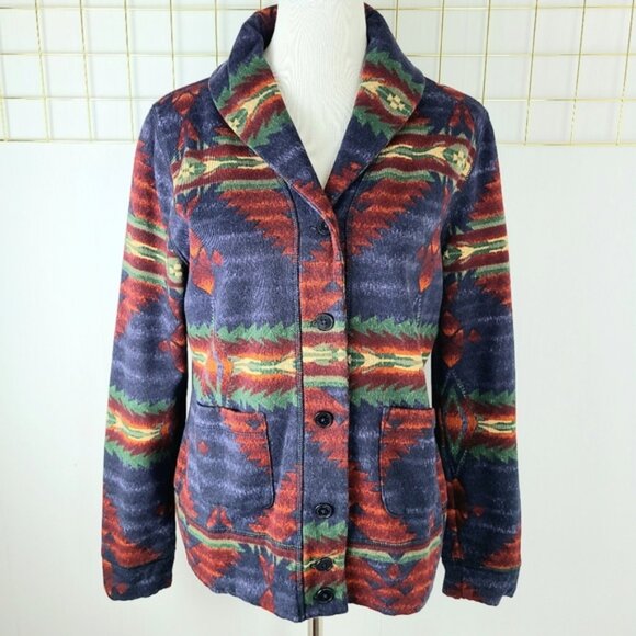 Lauren Jeans Co. Aztec Southwestern Vintage Shawl Collar Jacket - Picture 2 of 10